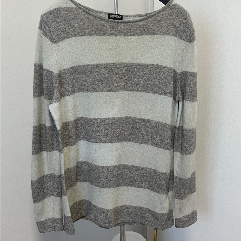 Gerry Weber  Gray and Pale Blue Striped Sweater